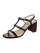 Tod's Patent Leather Chain-Link Accents T-Strap Sandals