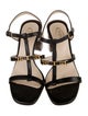 Tod's Patent Leather Chain-Link Accents T-Strap Sandals