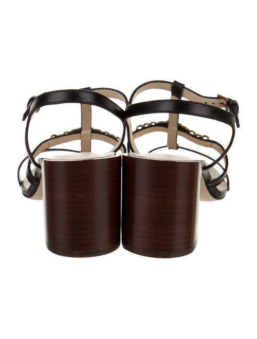 Tod's Patent Leather Chain-Link Accents T-Strap Sandals