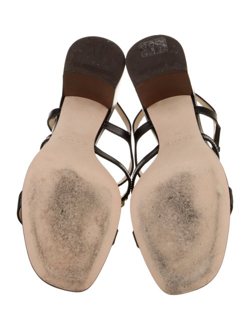 Tod's Patent Leather Chain-Link Accents T-Strap Sandals