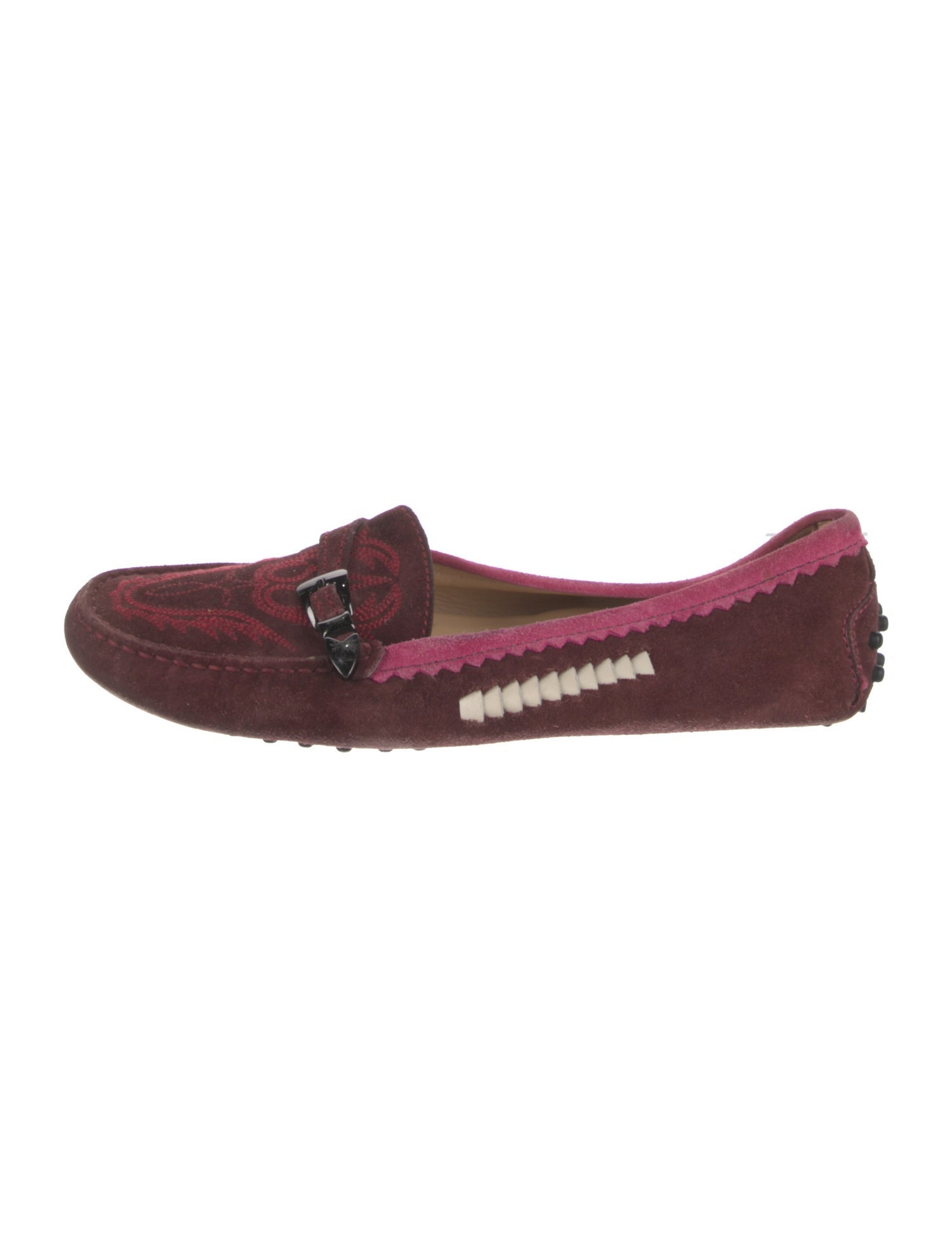 Tod's Suede Embroidered Accent Loafers