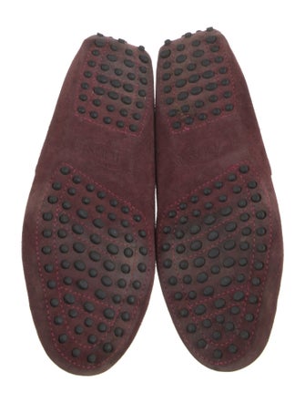 Tod's Suede Embroidered Accent Loafers