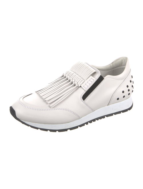 Tod's Leather Fringe Trim Accent Sneakers