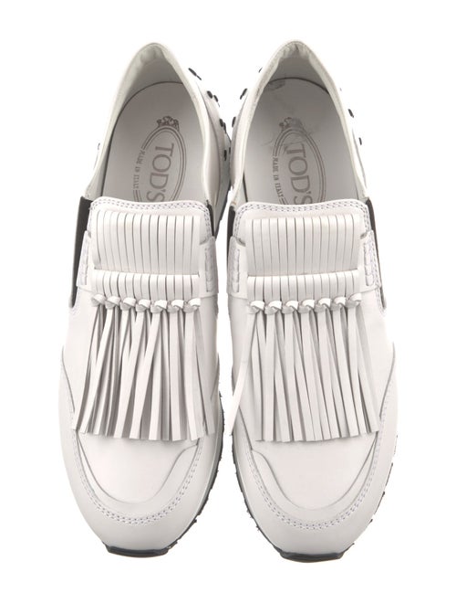 Tod's Leather Fringe Trim Accent Sneakers