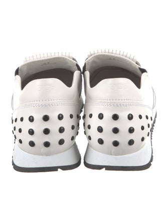 Tod's Leather Fringe Trim Accent Sneakers