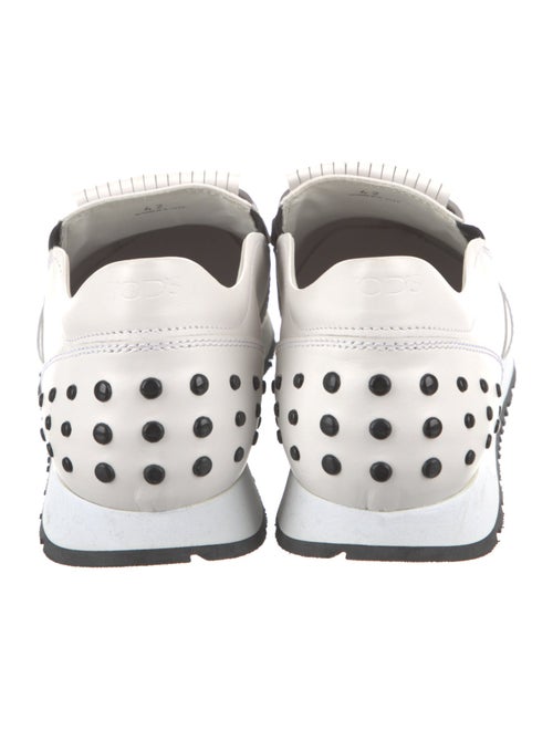 Tod's Leather Fringe Trim Accent Sneakers