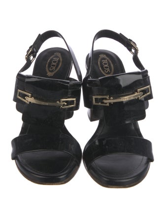 Tod's Patent Leather Slingback Sandals