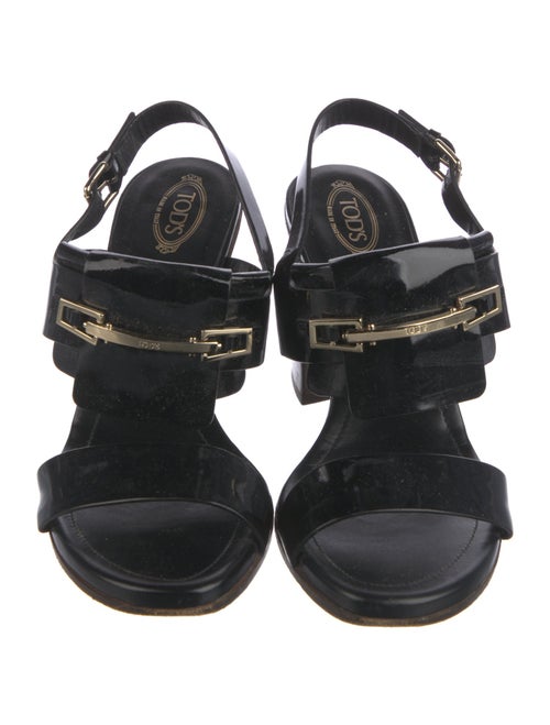 Tod's Patent Leather Slingback Sandals