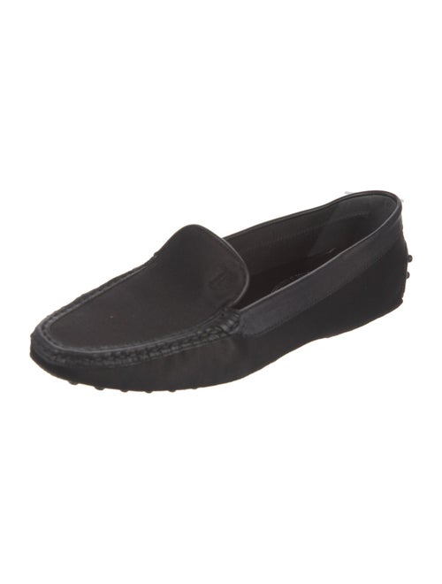 Tod's Satin Leather Trim Embellishment Loafers