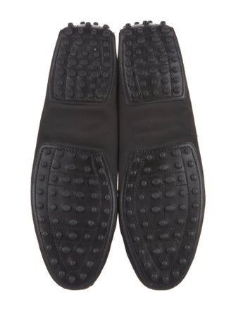 Tod's Satin Leather Trim Embellishment Loafers
