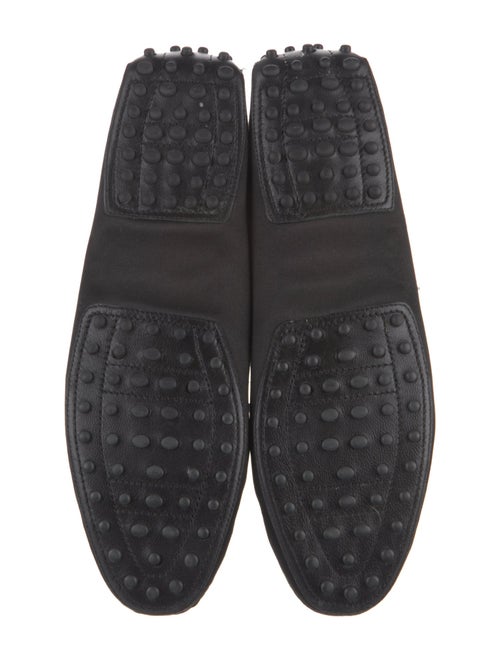 Tod's Satin Leather Trim Embellishment Loafers