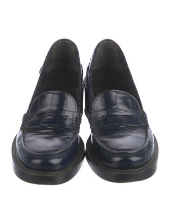 Tod's Embossed Leather Animal Print Pumps