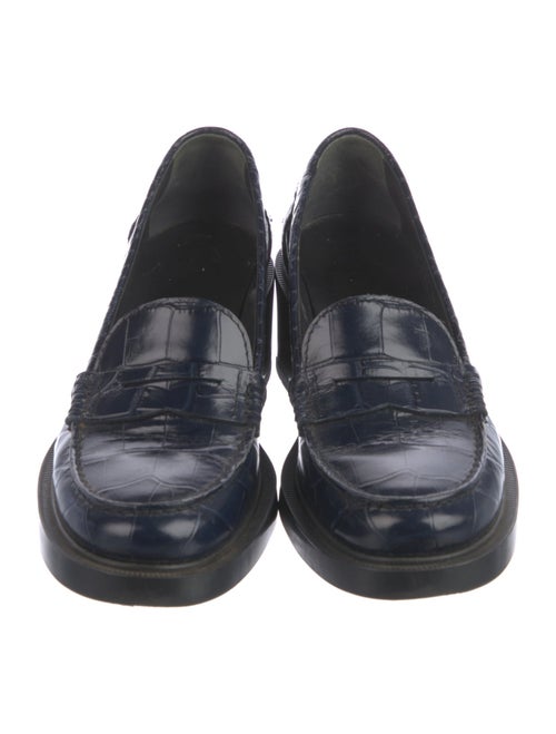 Tod's Embossed Leather Animal Print Pumps