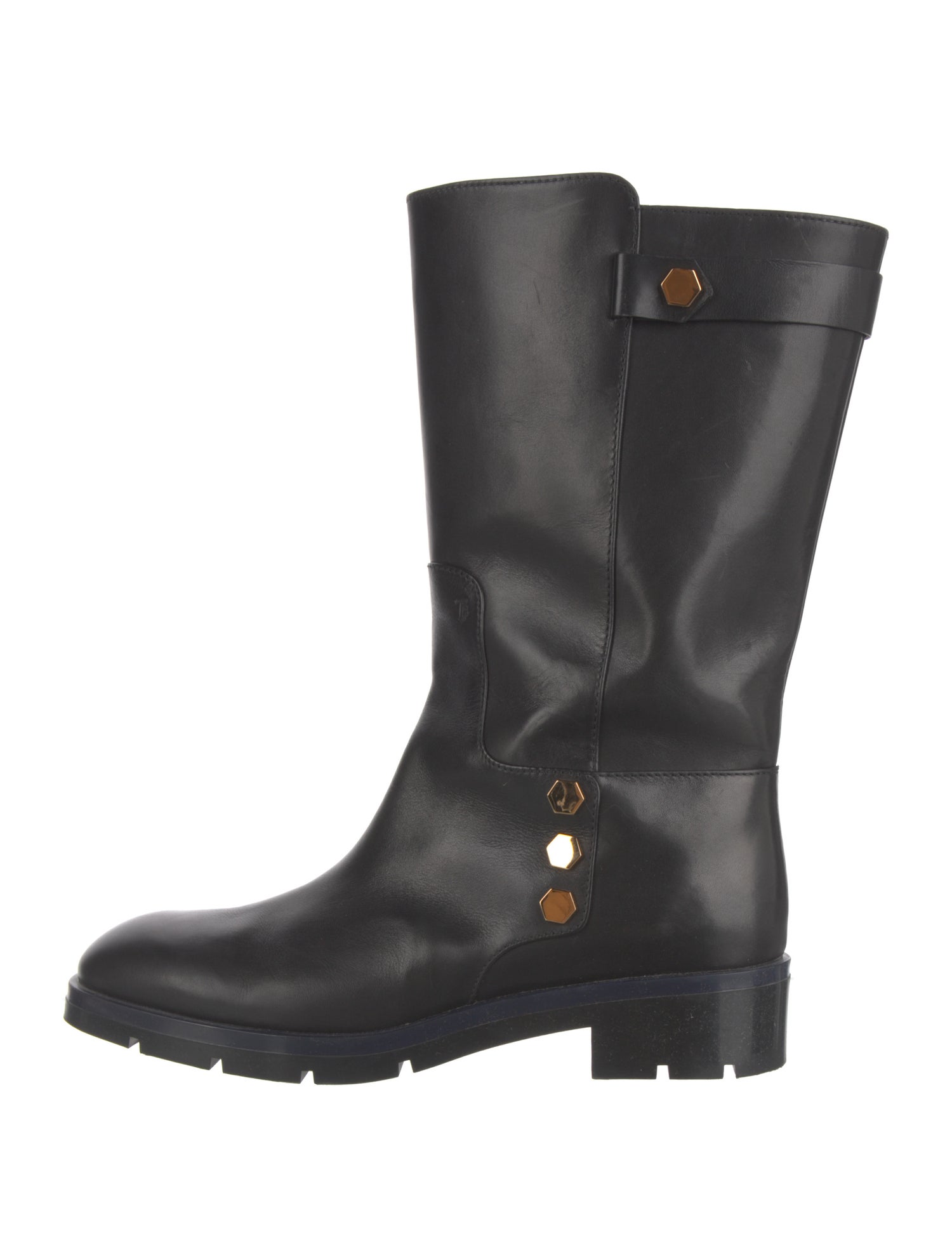 Tod's Leather Studded Accents Moto Boots