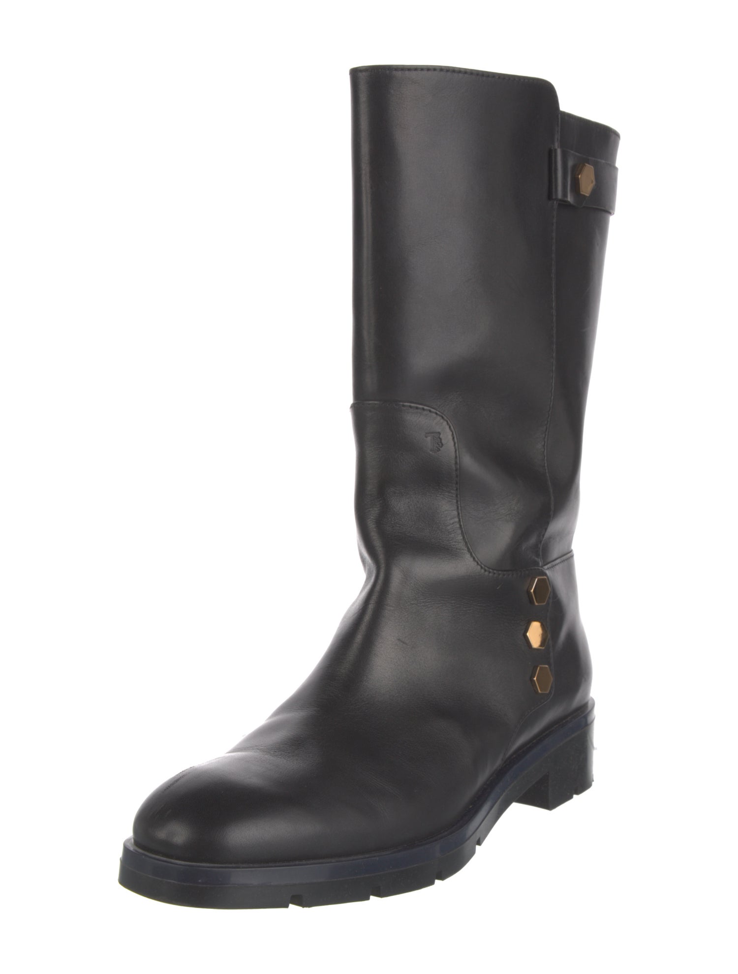 Tod's Leather Studded Accents Moto Boots