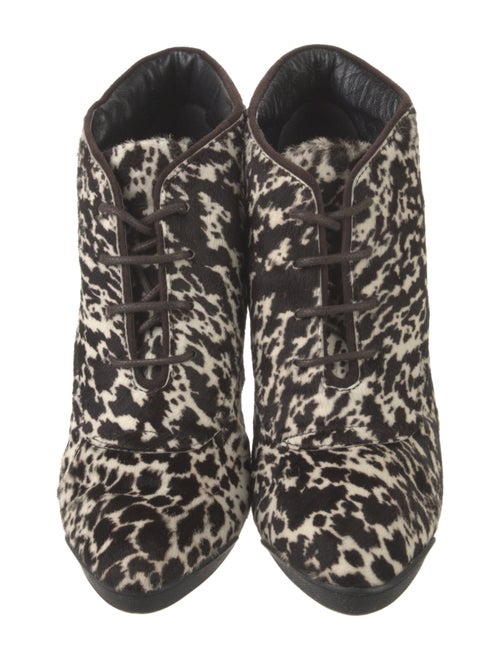 Tod's Ponyhair Animal Print Lace-Up Boots