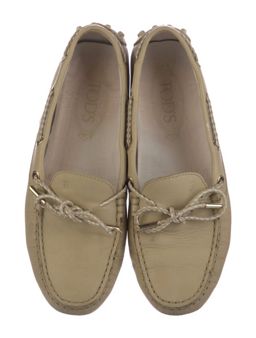 Tod's Leather Bow Accents Loafers