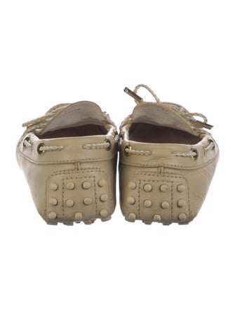 Tod's Leather Bow Accents Loafers