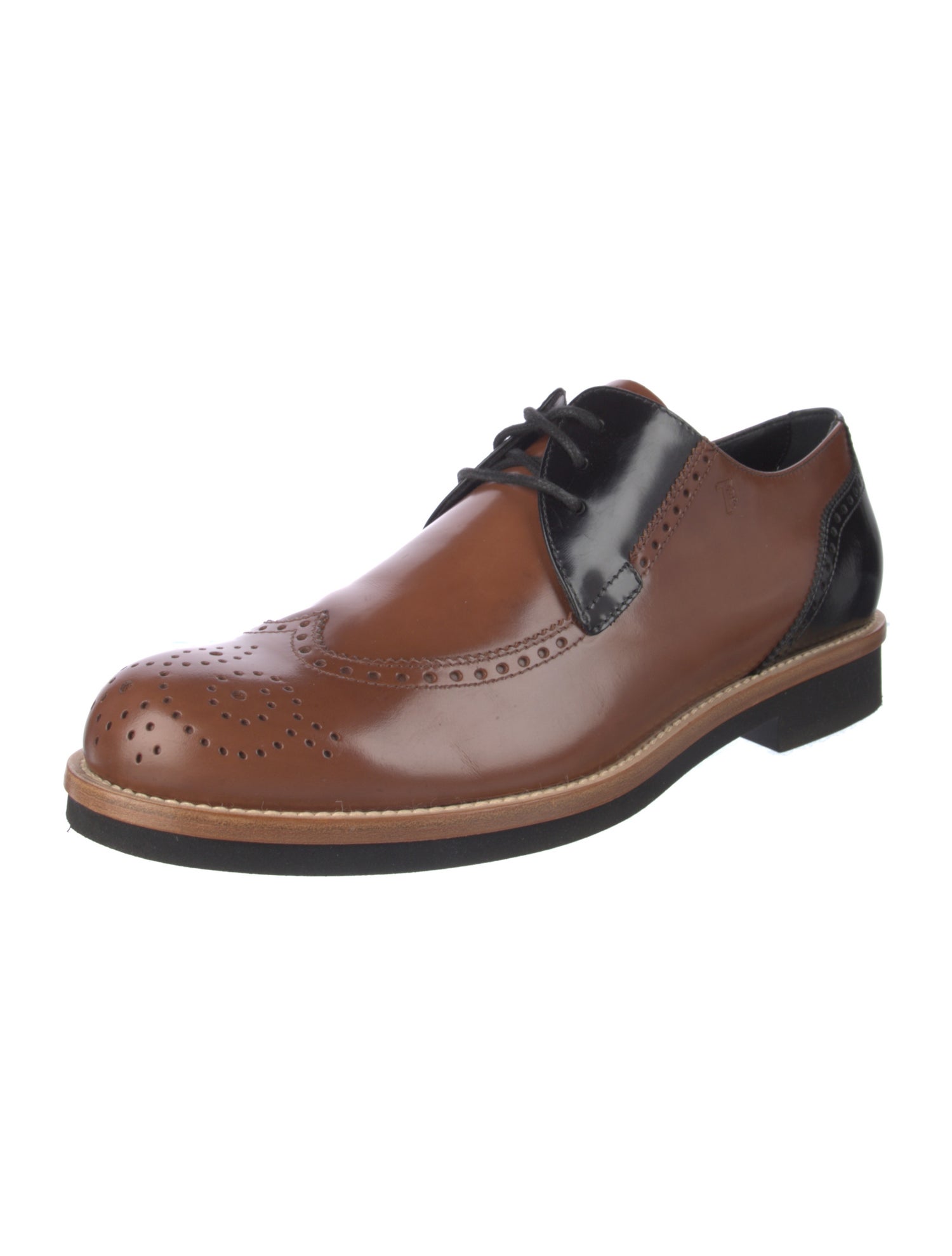 Tod's Leather Colorblock Pattern Brogues