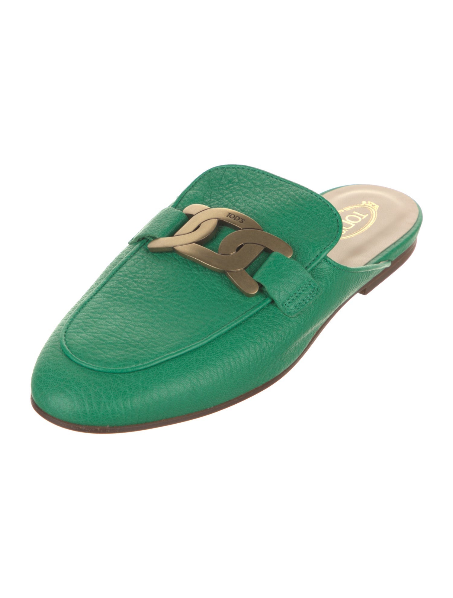 Tod's Leather Chain-Link Accents Mules