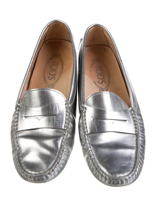 Tod's Patent Leather Whipstitch Trim Loafers