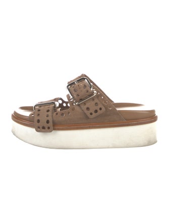 Tod's Leather Lasercut Accents Slides