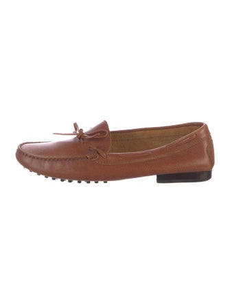 Tod's Leather Bow Accents Loafers