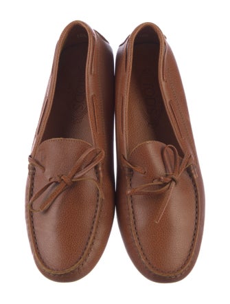 Tod's Leather Bow Accents Loafers