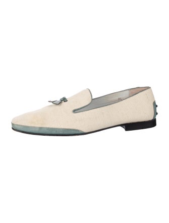 Tod's Canvas Colorblock Pattern Loafers