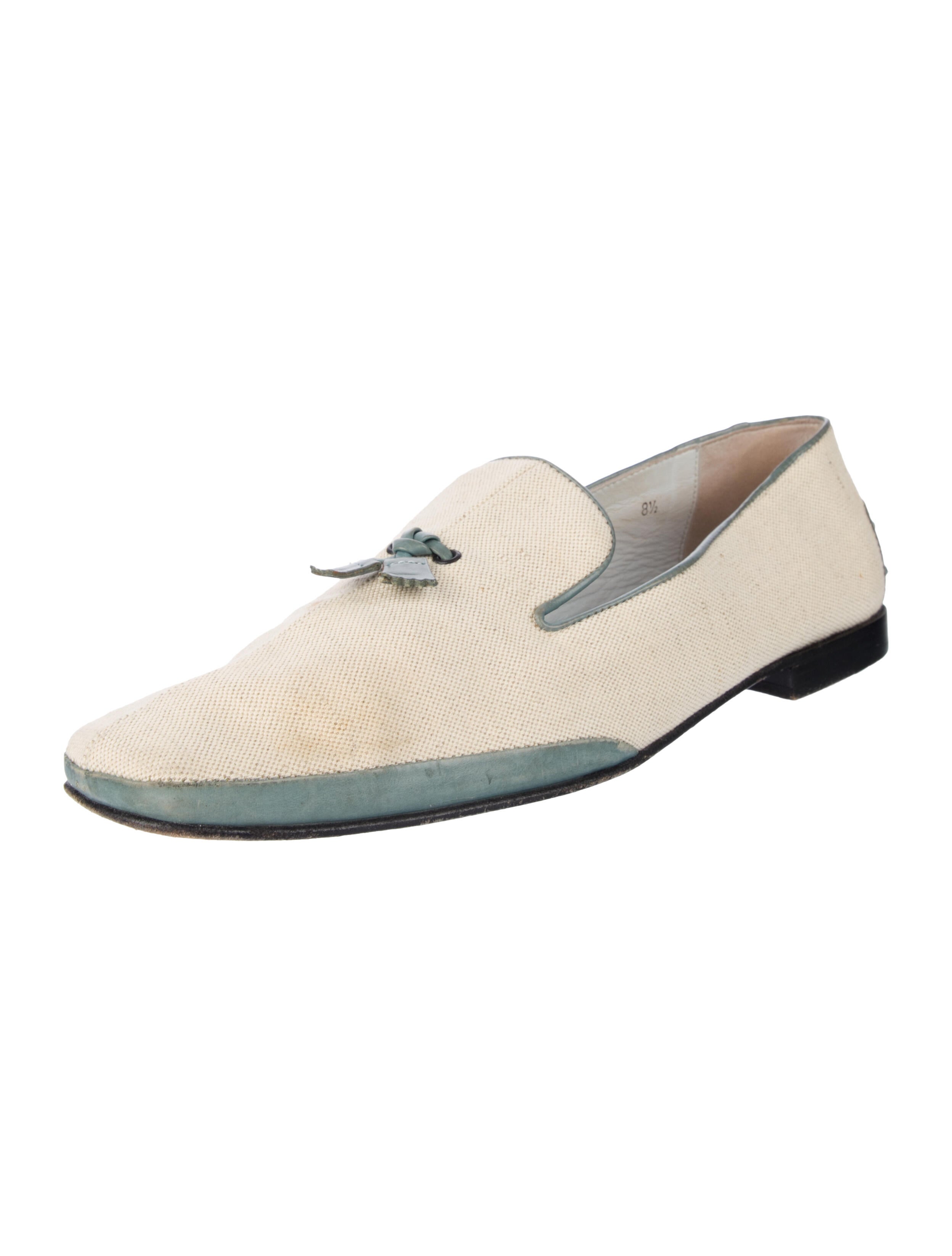 Tod's Canvas Colorblock Pattern Loafers