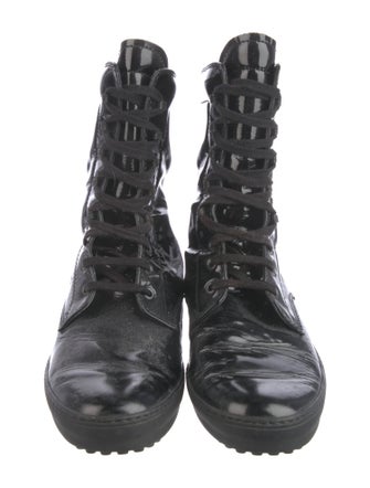 Tod's Patent Leather Combat Boots