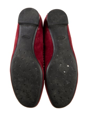 Tod's Suede Crystal Embellishments Loafers