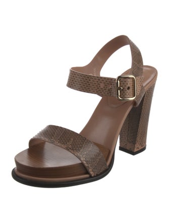 Tod's Embossed Leather Slingback Sandals