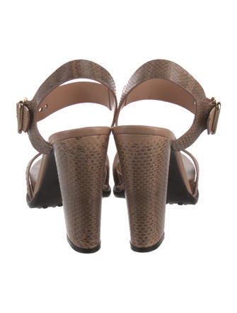 Tod's Embossed Leather Slingback Sandals