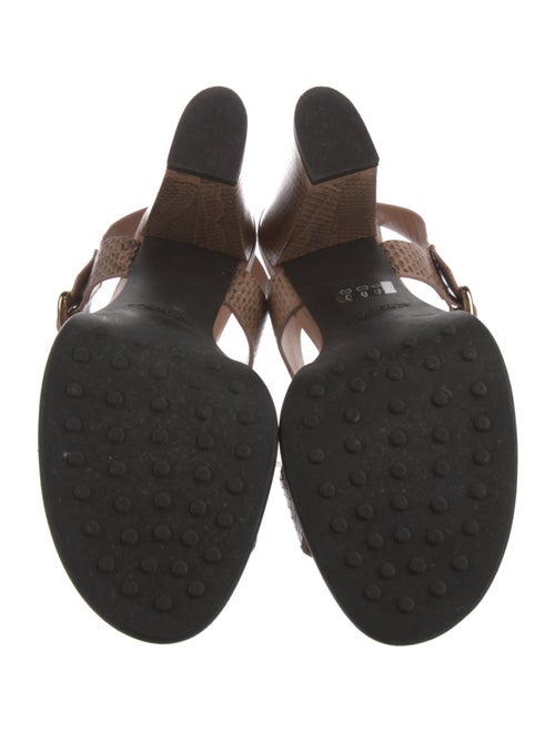 Tod's Embossed Leather Slingback Sandals