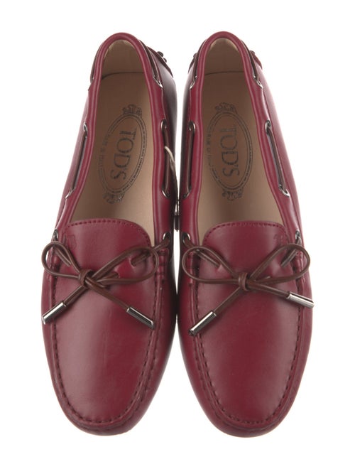 Tod's Leather Bow Accents Loafers