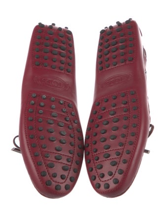 Tod's Leather Bow Accents Loafers
