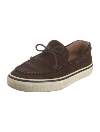Tod's Suede Whipstitch Trim Boat Shoes