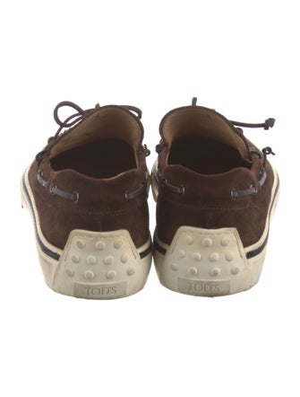 Tod's Suede Whipstitch Trim Boat Shoes