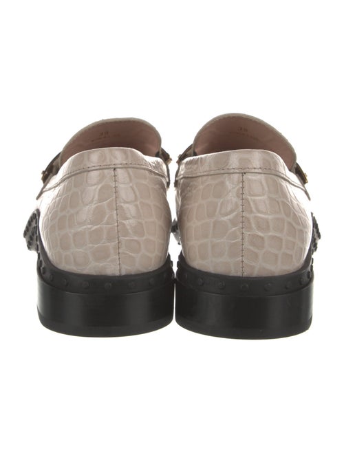 Tod's Embossed Leather Colorblock Pattern Loafers