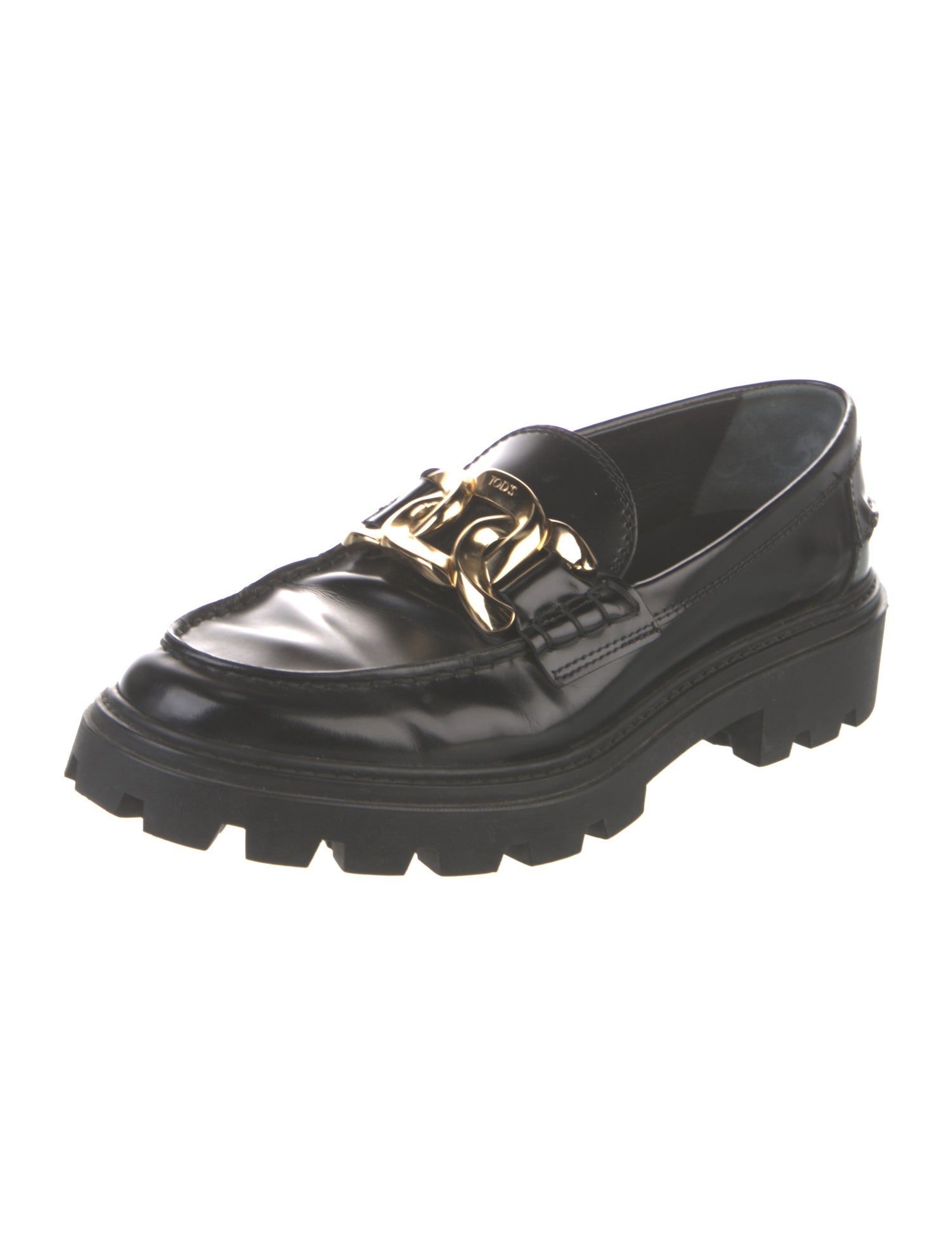 Tod's Leather Chain-Link Accents Loafers