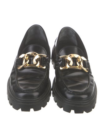 Tod's Leather Chain-Link Accents Loafers