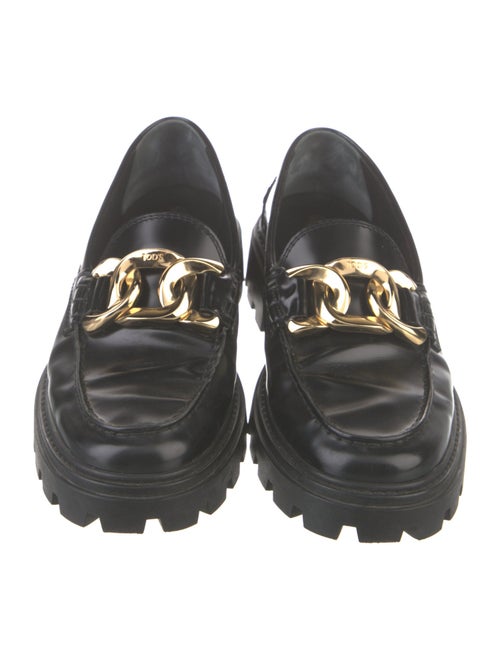 Tod's Leather Chain-Link Accents Loafers