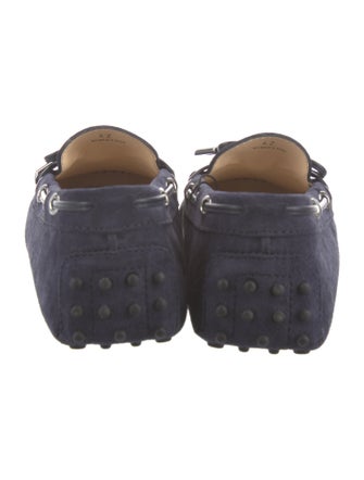 Tod's Suede Bow Accents Loafers