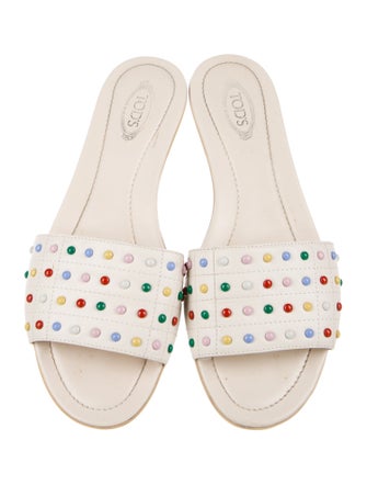Tod's Leather Studded Accents Slides