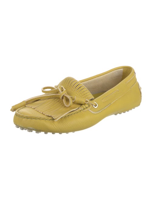 Tod's Leather Bow Accents Loafers