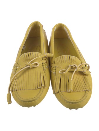 Tod's Leather Bow Accents Loafers