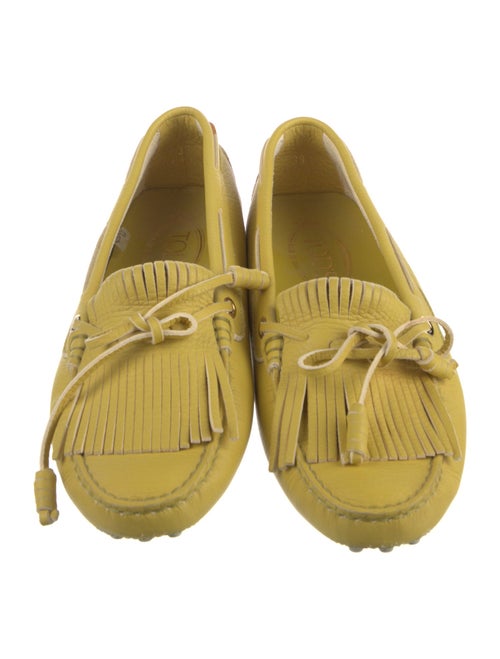 Tod's Leather Bow Accents Loafers