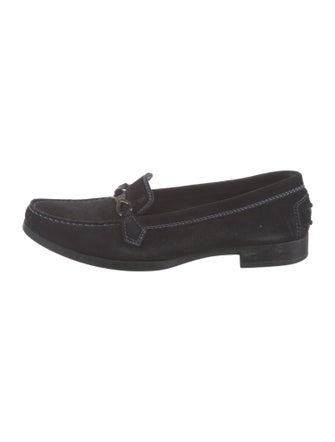 Tod's Horsebit Accent Suede Loafers