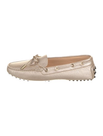 Tod's Leather Bow Accents Loafers